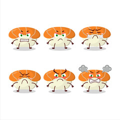Nigiri sushi cartoon character with various angry expressions