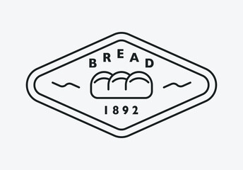 Classic bakery logo. Black color hipster design. 