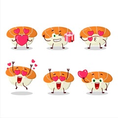 Nigiri sushi cartoon character with love cute emoticon