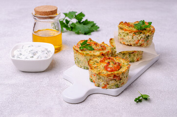 Vegetable muffins with shrimp