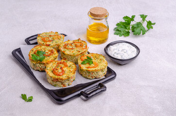 Vegetable muffins with shrimp