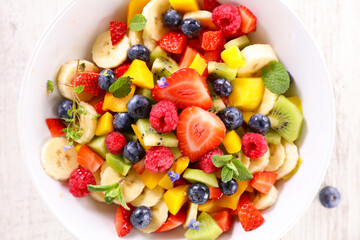 fresh fruit salad- top view