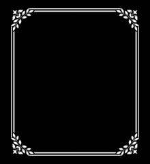 Decorative frame Elegant vector element for design in Eastern style, place for text. Floral black and white border. Lace illustration for invitations and greeting cards