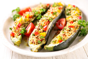 zucchini filling with quinoa and vegetables