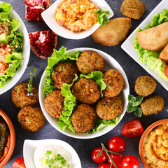 lebanese food selection - top view