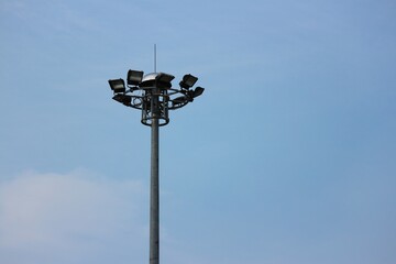 street light on blue sky