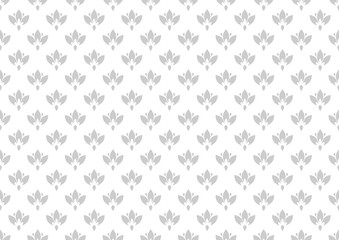 Flower geometric pattern. Seamless vector background. White and gray ornament.