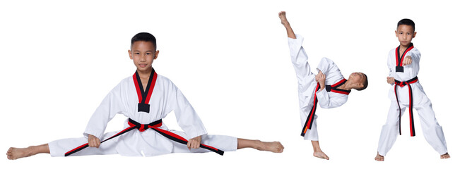 TaeKwonDo Karate Kid athlete young teenager show traditional Fighting