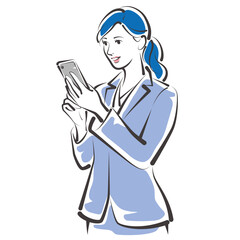 働く女性のベクターイラスト　ビジネスウーマン