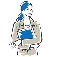 働く女性のベクターイラスト　ビジネスウーマン
