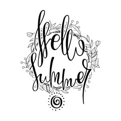 Hand lettering grunge card with flower background. Handcrafted doodle letters in retro style. Hand-drawn vintage typography