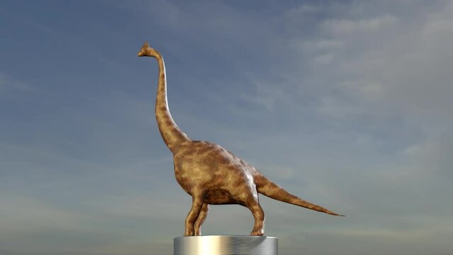 Conceitual work of a digital sculpture of um Braquiossauro.