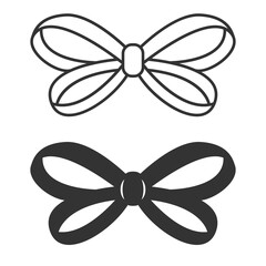 Isolated bow set. Elegant, modern decor element.