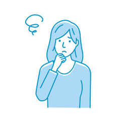 Vector Illustration of young woman in trouble or confused.