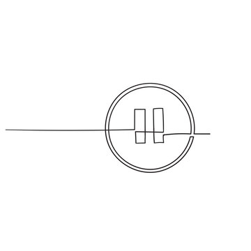 recommend clip art: pause button illustration in continuous line art symbol vector