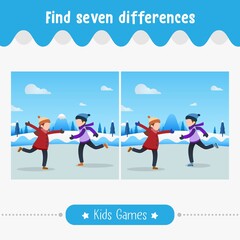 Find differences pictures kids game for educational activity preschool children vector illustration