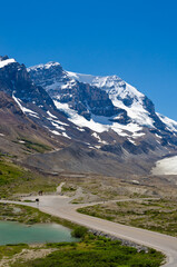 Mountain road in Rocky Mountains, Alberta, Canada.