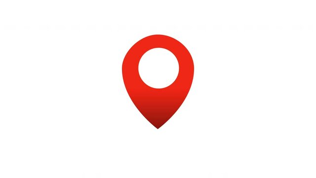 GPS Location Position on Maps Animation Icon on White Background and Green Screen