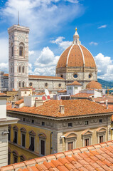 Fototapeta premium Palazzo Vecchio and Cathedral of Santa Maria del Fiore (Duomo), Florence, Italy