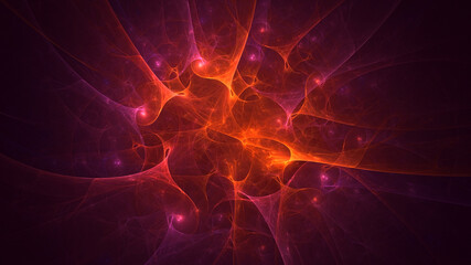 3D rendering abstract colorful fractal light background