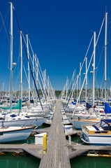 Marina with yachts and boats in Sausalito San Francisco, CA