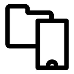 file folder with mobile phone icon. file folder illustration. Flat vector icon. can use for, icon design element,ui, web,