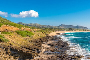 Rocks and ocean view at Rock Creek Park in the U.S. state of Oregon.