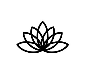 Black lotus on a white background. Symbol. Vector illustration.