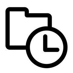 file folder with time icon. file folder illustration. Flat vector icon. can use for, icon design element,ui, web, mobile app.