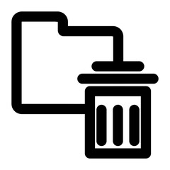 file folder with trash icon. file folder illustration. Flat vector icon. can use for, icon design element,ui, web, mobile app.