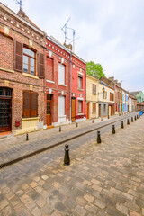 Colorful apartment building in Amiens, Paris, France.