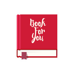red book icon, flat style vector graphics art illustration, clip art isolated on white background.