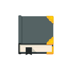 book icon, cartoon flat style, isolated vector illustration on white background.