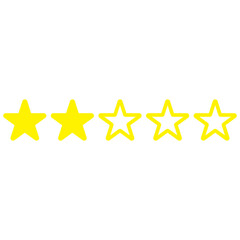 two stars rating icon vector
