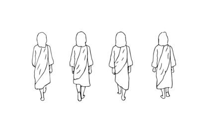  Jesus walking, back side