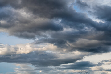 Naklejka na ściany i meble Rainy season sky with cumulus clouds on the sky