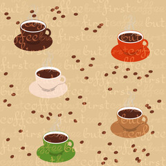 seamless pattern with cups