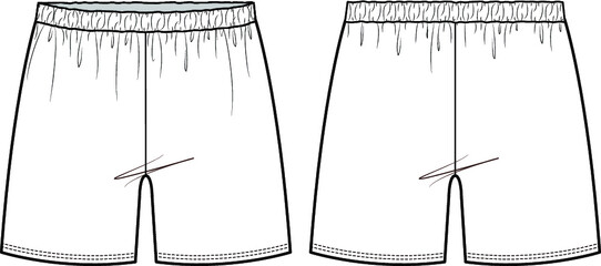 Skirt fashion flat sketch template
