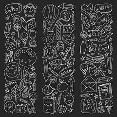 Vector pattern with little children. Kindergarten. Imagination. Creativity. Play.