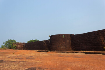 Bastions and outer walls of  Gopalgad Fort or  Anjanvel Fort.  Captured by the King Shivaji from...