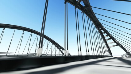 3D illustration -  front view of bridge