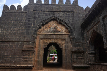 Inside view of Teen Darwaja, Panhala Fort, Kolhapur, Maharashtra, India.