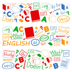 Obraz premium English course. E-learning, online education. English language