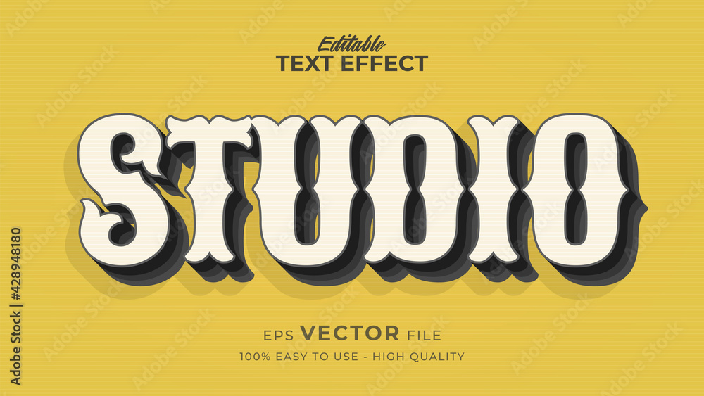 Poster editable text style effect - studio retro text style theme