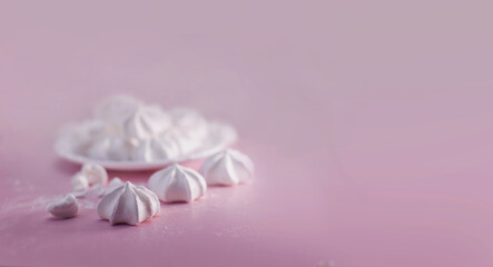 Meringues white cookies