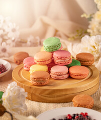 Macarons delicate sandwich cookies