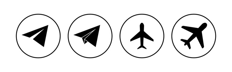 Plane icon set. Airplane icon vector. Flight transport symbol. Travel illustration. Holiday symbol