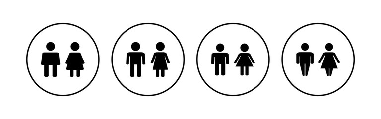 Man and woman icon set. male and female symbol