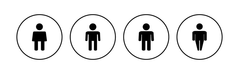 Man icon set. male icon vector. human symbol