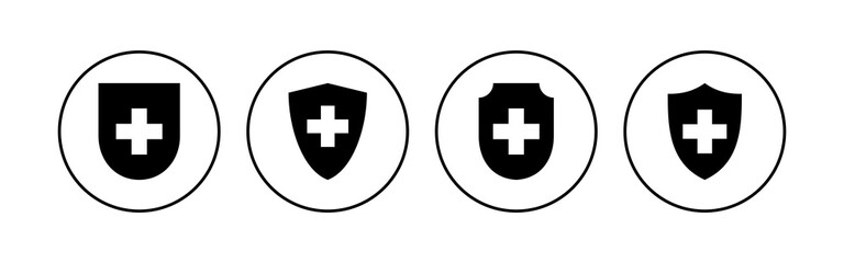 Obraz premium Health insurance icon set. Insurance health document icon